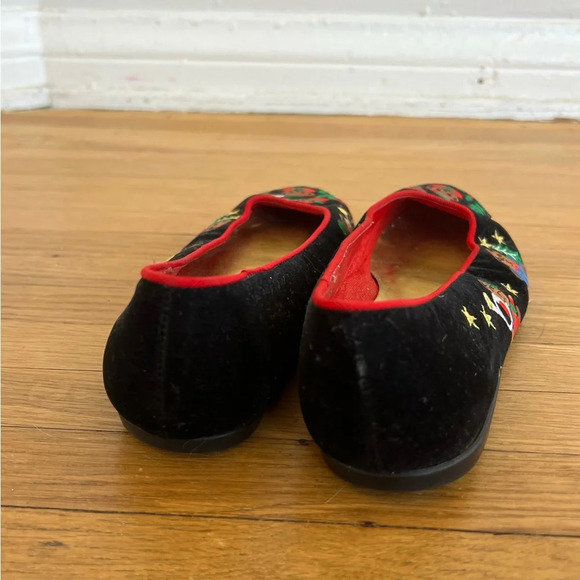 Mootsies Tootsies Black Christmas Holiday Winter Teddy Bear Slip On Flats | 7.5 - Picture 2 of 7